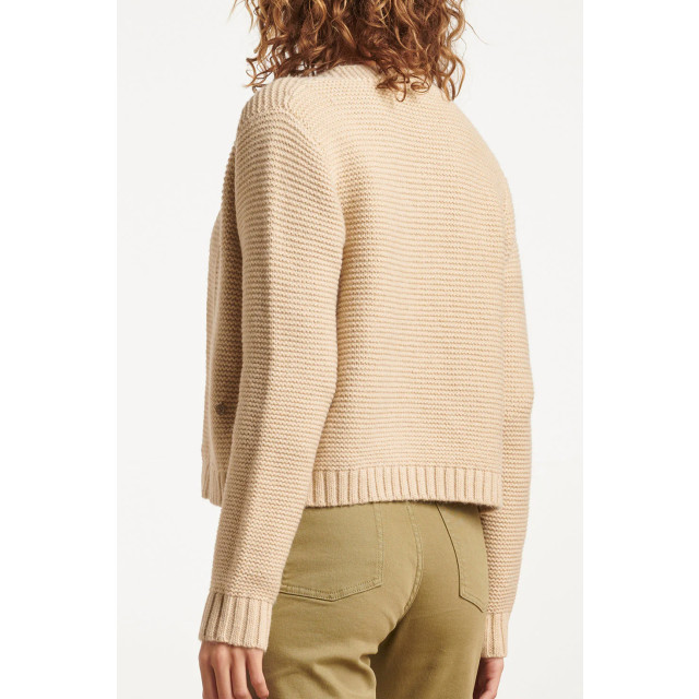 Smashed Lemon 23608 open dikke rib gebreide cardigan in sand 23608-720-4XL large