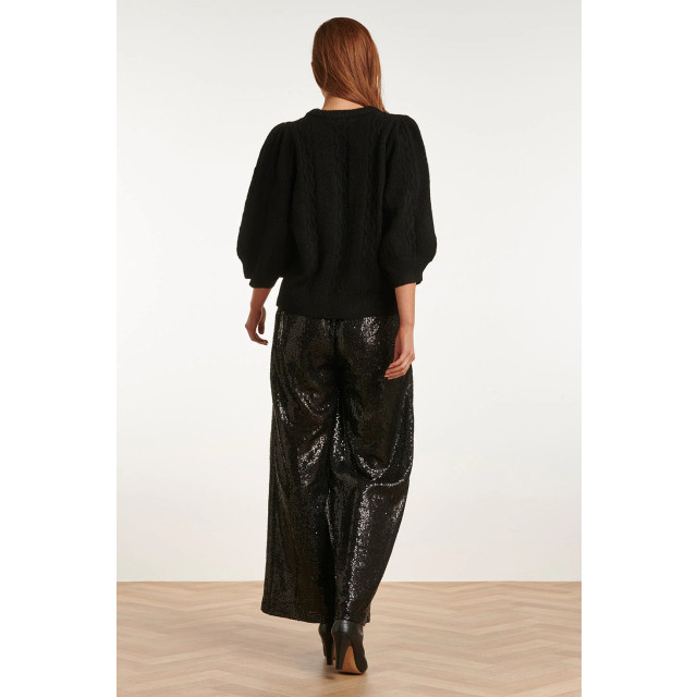 Smashed Lemon 23739-999 zwarte glitter broek voor dames 23739-999-L large