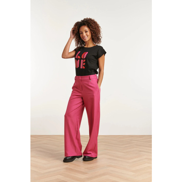 Smashed Lemon 23574 stijlvolle wijde broek in fel fuchsia 23574-420-M large