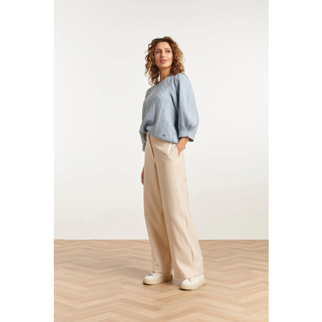 Smashed Lemon 23574 stijlvolle wijde broek in off white 23574-720-XS large