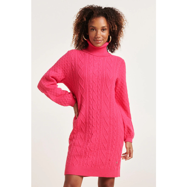 Smashed Lemon 23842 roze turtle neck jurk 23842-445-S large