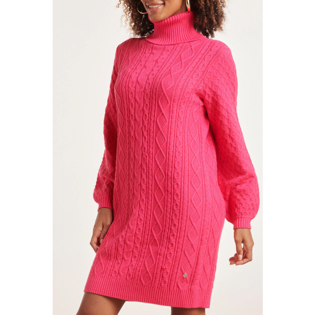 Smashed Lemon 23842 roze turtle neck jurk 23842-445-S large