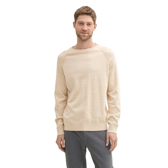 Tom Tailor Two tone crewneck knit ecru 5219.03.0037 large