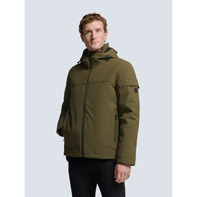 No Excess Jacket short fit hooded softshell s taupe 25630808-044 large