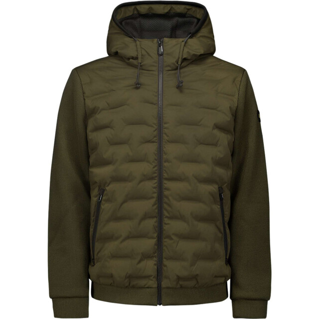 No Excess Jacket short fit sealed hooded knit taupe 25630809-044 large