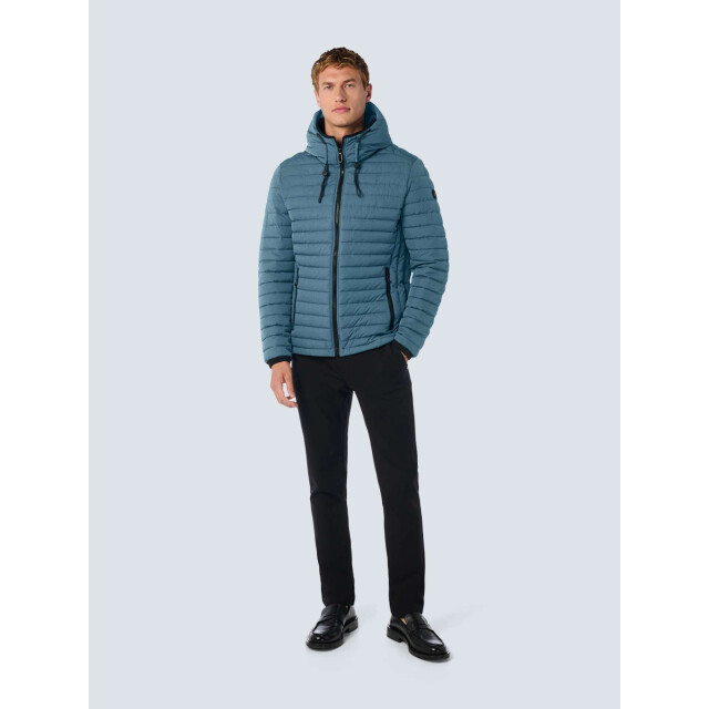 No Excess Jacket hooded short fit padded shadow blue 25630805-132 large