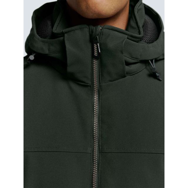 No Excess Jacket short fit hooded softshell s dark moss 25630808-186 large