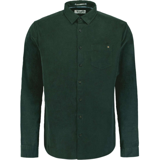 No Excess Shirt corduroy solid dark green 25410701-052 large