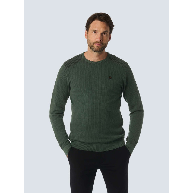 No Excess Pullover crewneck 2 coloured jacqua dark green 25230821SN-052 large