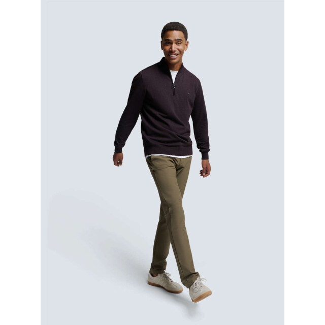 No Excess Pullover half zip 2 coloured melang aubergine 25210885SN-083 large