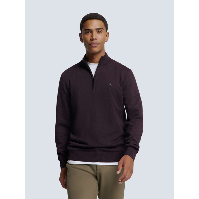 No Excess Pullover half zip 2 coloured melang aubergine 25210885SN-083 large