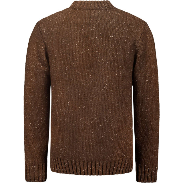 No Excess Pullover crewneck jacquard pattern brown 25210908-040 large