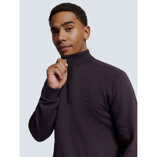 No Excess Pullover half zip 2 coloured melang aubergine 25210885SN-083 large
