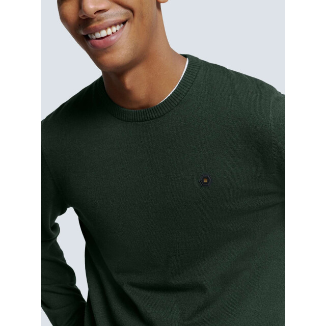 No Excess Pullover crewneck 2 coloured melang dark green 25210880SN-052 large