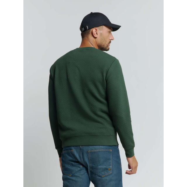 No Excess Sweater crewneck double layer jacqu dark green 25100908-052 large