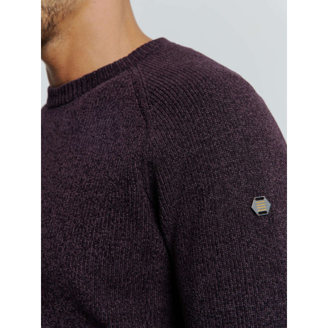 No Excess Pullover crewneck 2 coloured chenil aubergine 25210917-083 large