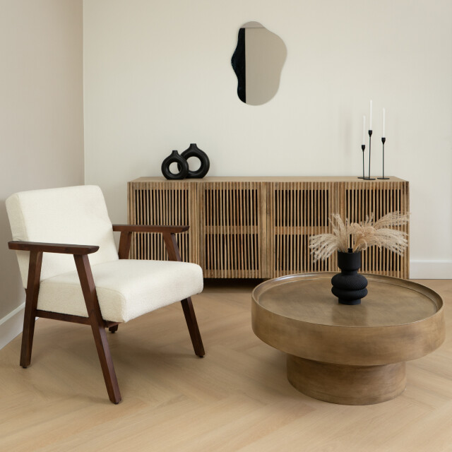 Lewis & Loft Salontafel luus fsc®-gecertificeerd mangohout rond ⌀80 cm mat 2959223 large