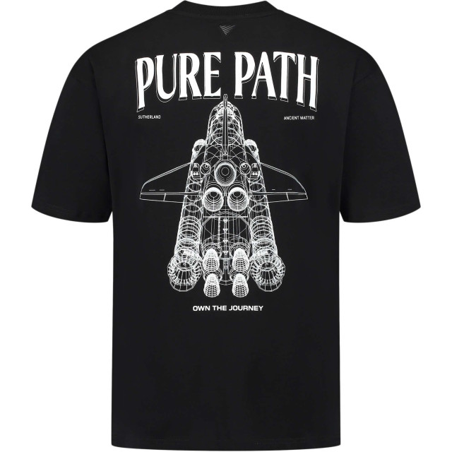 Pure Path Space shuttle 3d blueprint t-shirt black 24030108-02 large