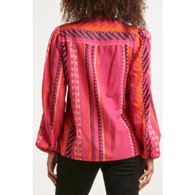 Smashed Lemon 23667 dames fuchsia top met aztec allover print 23667-445-250 large