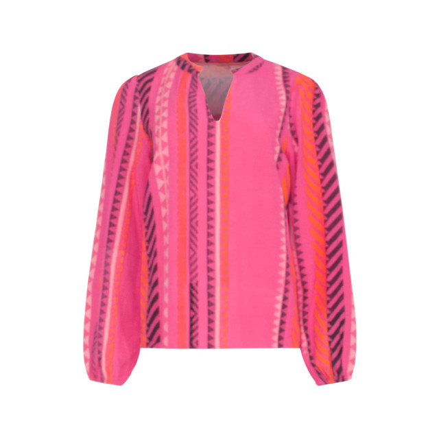 Smashed Lemon 23667 dames fuchsia top met aztec allover print 23667-445-250 large