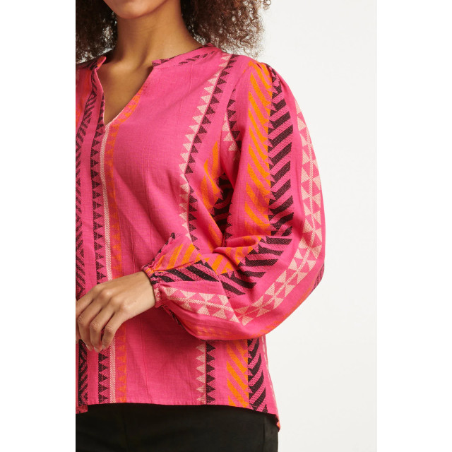 Smashed Lemon 23667 dames fuchsia top met aztec allover print 23667-445-250 large