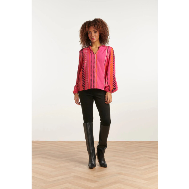 Smashed Lemon 23667 dames fuchsia top met aztec allover print 23667-445-250 large