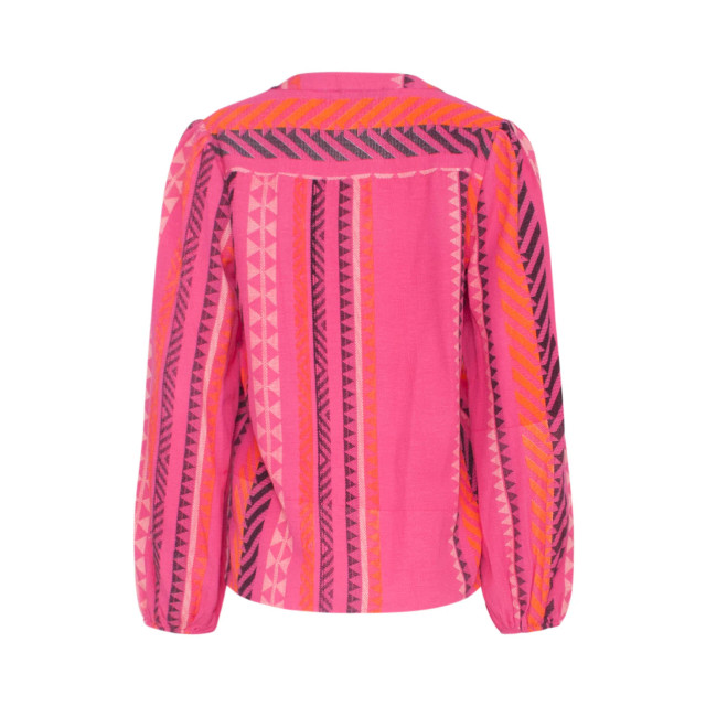 Smashed Lemon 23667 dames fuchsia top met aztec allover print 23667-445-250 large