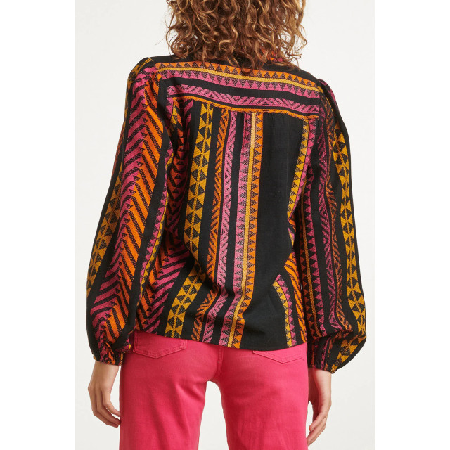 Smashed Lemon 23667 dames zwart top met aztec print 23667-999-445 large