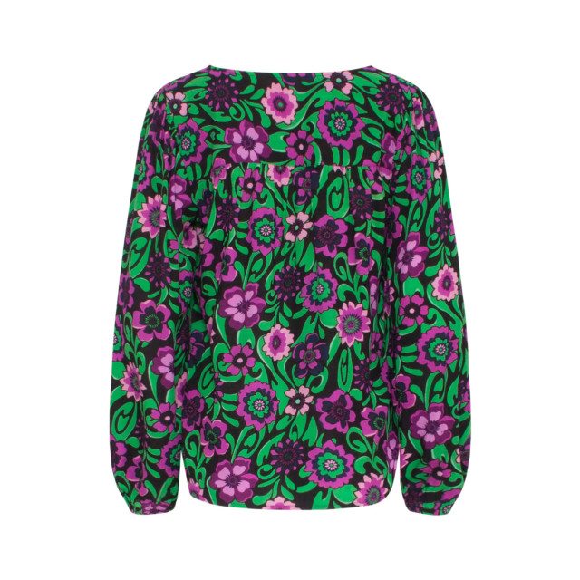 Smashed Lemon 23671 dames top met bloemenprint in groen zwart en 23671-999-998 large