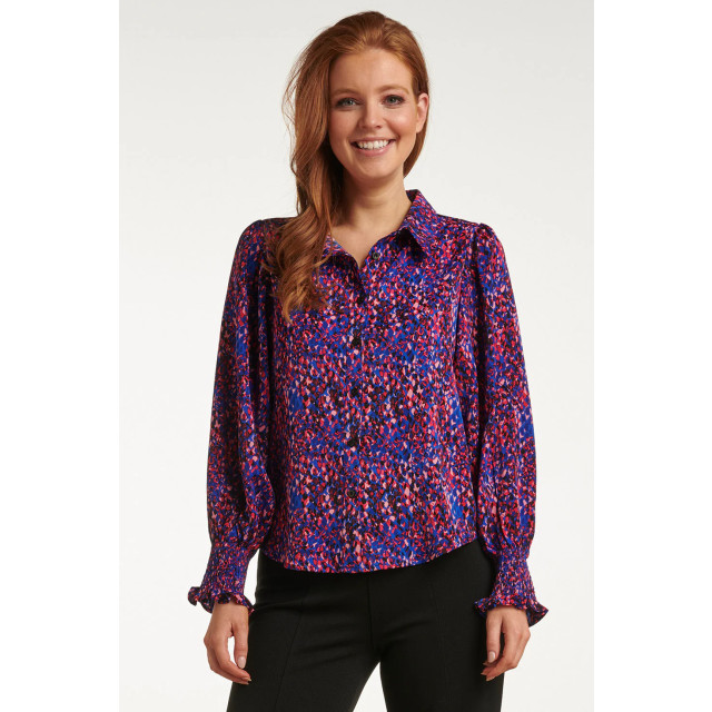 Smashed Lemon 23718-998 v-hals top in vlekprint paars 23718-998-L large