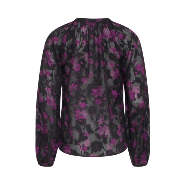 Smashed Lemon 23715-999-380 v-hals top met bloemenprintpaars | 23715-999-380 large