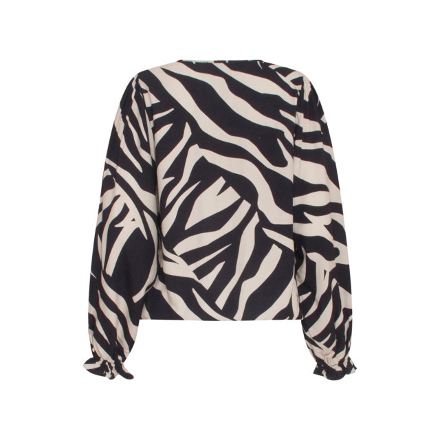 Smashed Lemon 23744-010-999 zebra print v-hals top in zwart en 23744-010-999 large