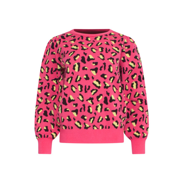 Smashed Lemon 23835 dierenprint top in roze met ronde hals 23835-445-999 large