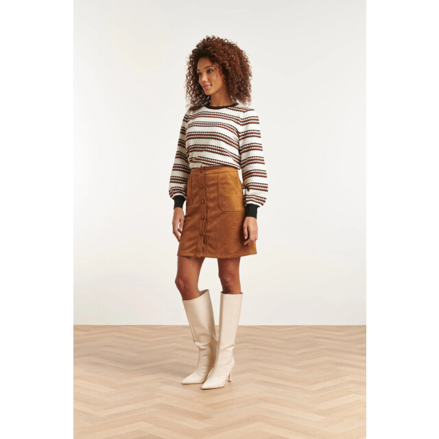 Smashed Lemon 23590 bruine suède look knoop rok 23590-775-XL large