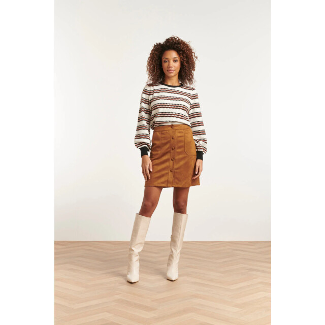 Smashed Lemon 23590 bruine suède look knoop rok 23590-775-XL large