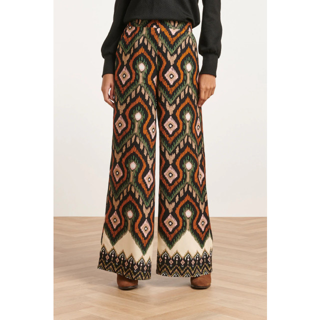 Smashed Lemon 23527 dames rechte wijde broek met opvallende tribal 23527-999-998 large