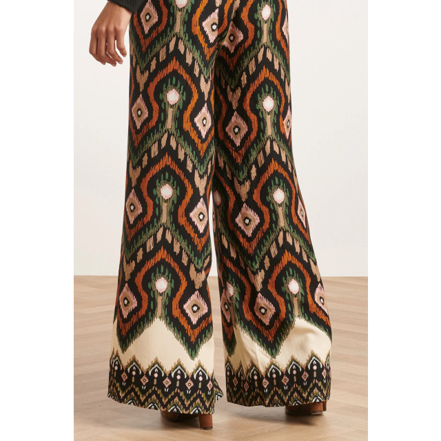 Smashed Lemon 23527 dames rechte wijde broek met opvallende tribal 23527-999-998 large