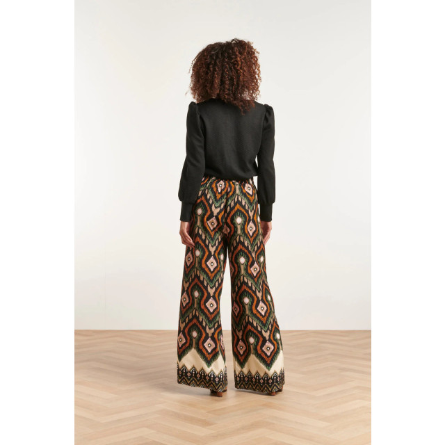 Smashed Lemon 23527 dames rechte wijde broek met opvallende tribal 23527-999-998 large