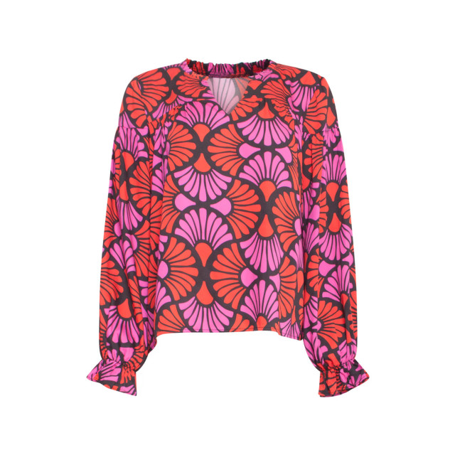 Smashed Lemon 24516 zwart-rood-fuchsia gedrukte top 24516-999-998 large