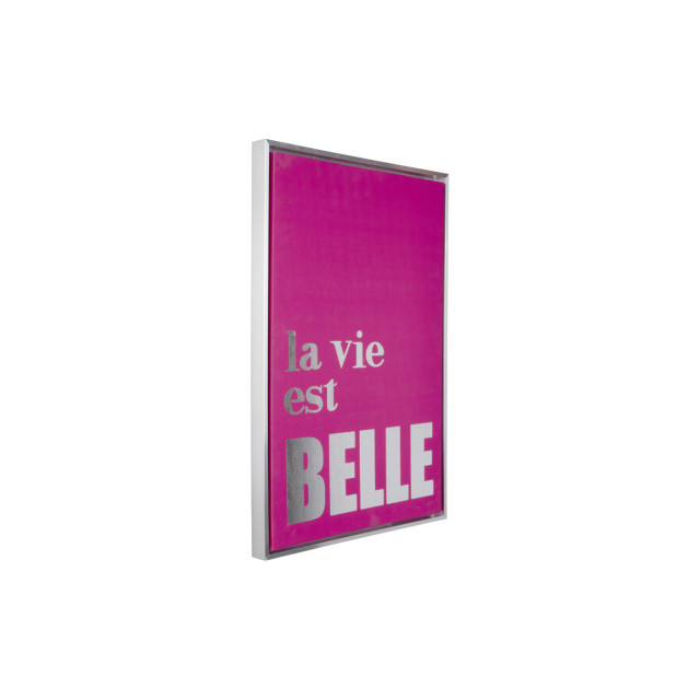 Present Time wall art la vie est belle medium dark pink & silver 2947323 large