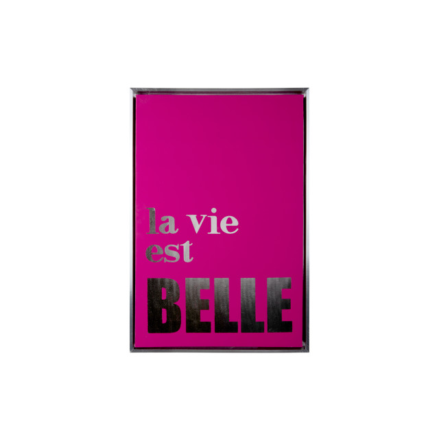 Present Time wall art la vie est belle medium dark pink & silver 2947323 large