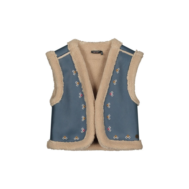 Like Flo Meisjes gilet teddy embroidery dewi blauw F408-5312-199 large