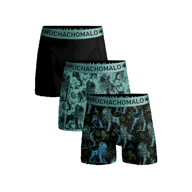 Muchachomalo Delftlion 3-pack boxer shorts print/ print/black boxers Print/Print/Blac/Men 3-Pack Boxer Shorts Print/ large