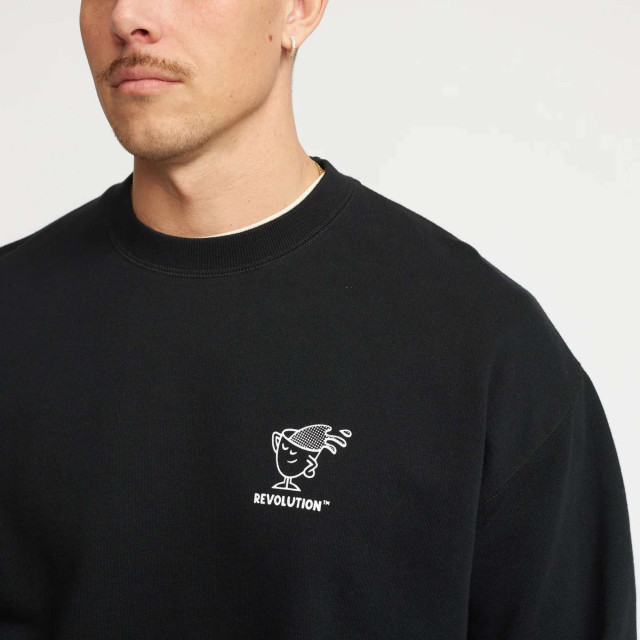 Revolution Printed crewneck black 2780-WAK-BLACK large