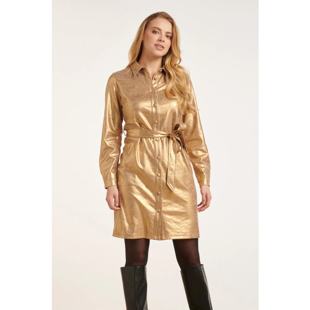 Smashed Lemon 24733 goud gecoate suedine jurk 24733-025-XXL large