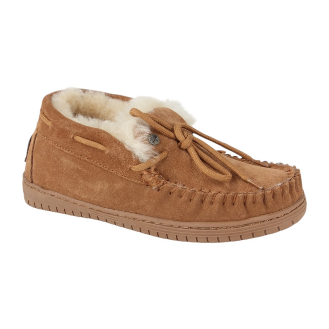 Warmbat Bunya suede cognac dames pantoffel (gesloten hiel) Warmbat Bunya Suede Cognac large