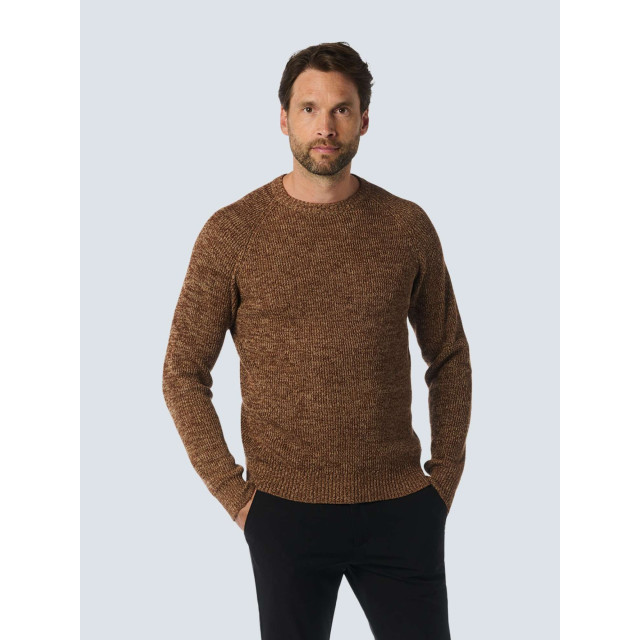 No Excess Pullover crewneck 3 coloured rib brown 25230956-040 large