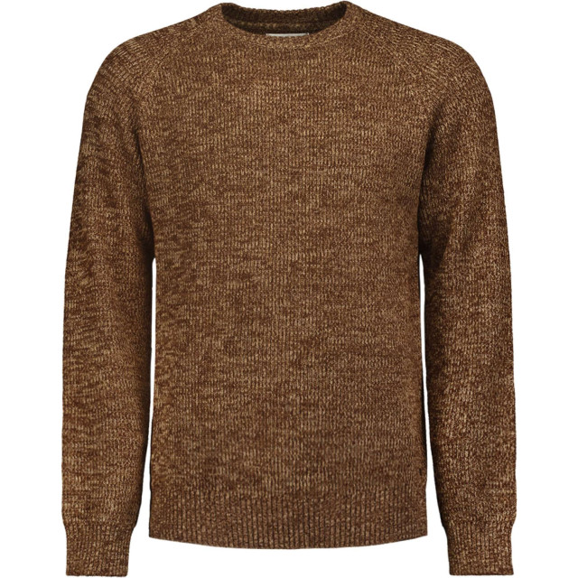 No Excess Pullover crewneck 3 coloured rib brown 25230956-040 large