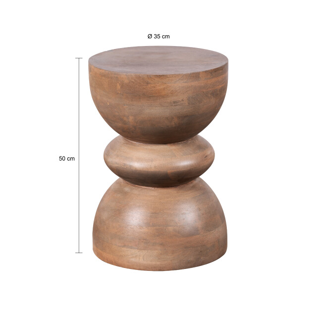 Lewis & Loft Bijzettafel luis gestapeld fsc® mangohout rond ⌀35 mat 2971399 large