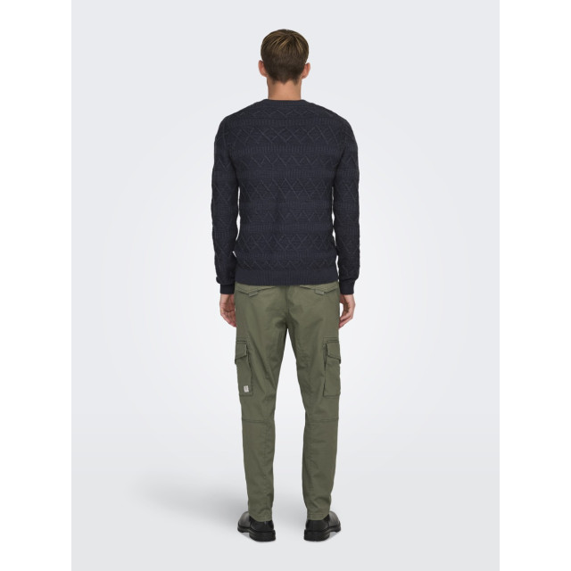 Only & Sons Onswade reg 5 struc crew neck knit navy 5219.37.0284 large